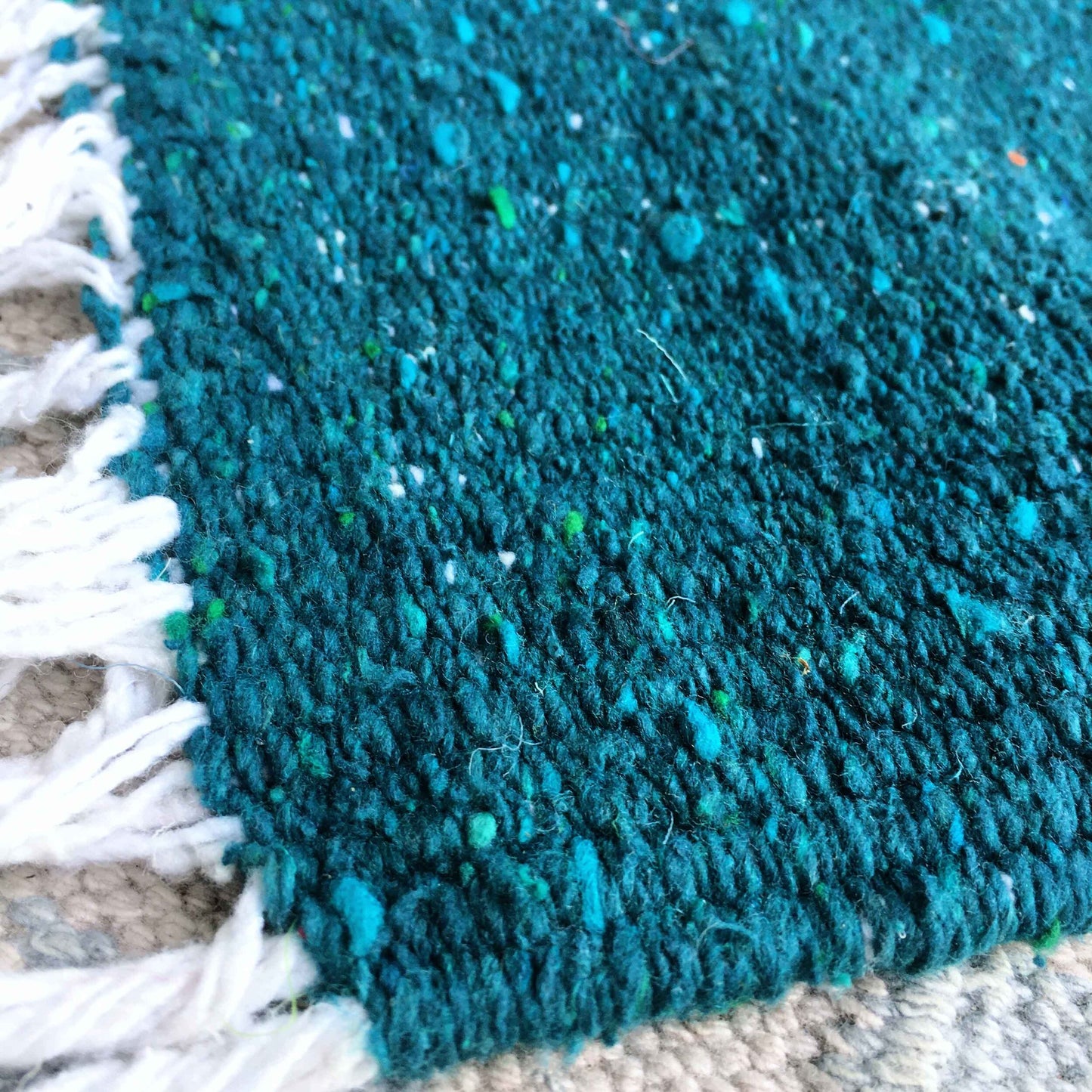 Woven Mexican Zapotec fish rug tapestry - 19x31"