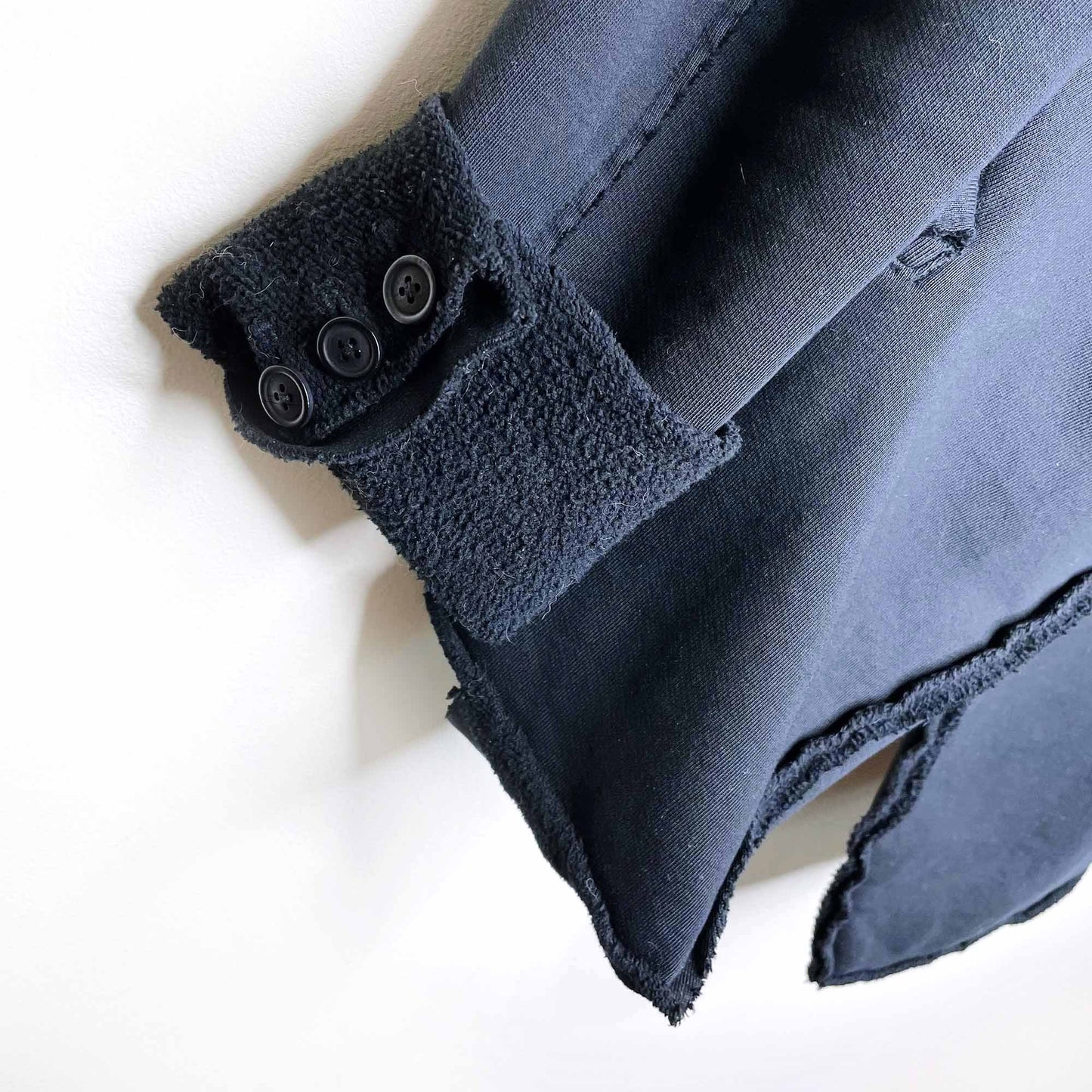 rundholz deconstructed sweatshirt jacket - size large