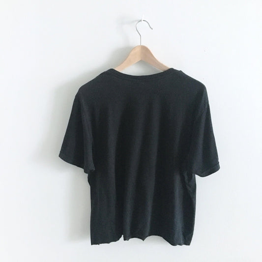 RXMANCE black flowers crop tee - size xl