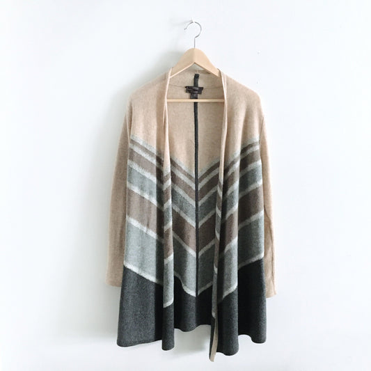 Saffron Cashmere chevron open duster - size Medium