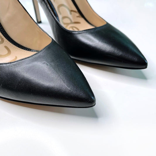 sam edelman hazel black leather classic pump - size 8