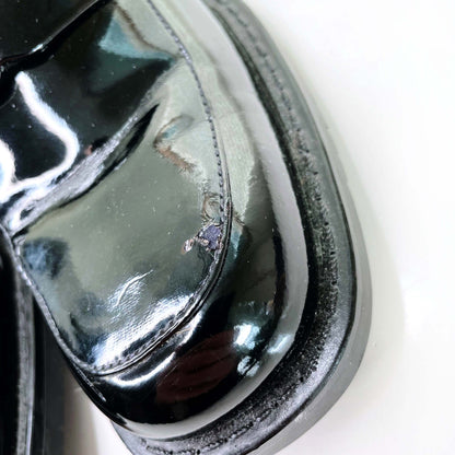vintage 90s sam & libby black patent chunky loafers - size 6