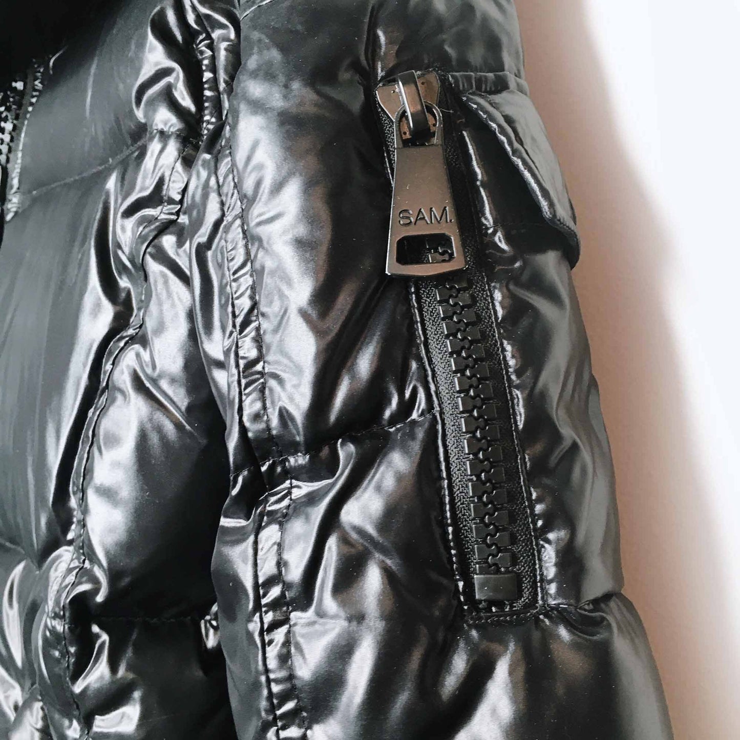 SAM. black freestyle down puffer jacket - size Small