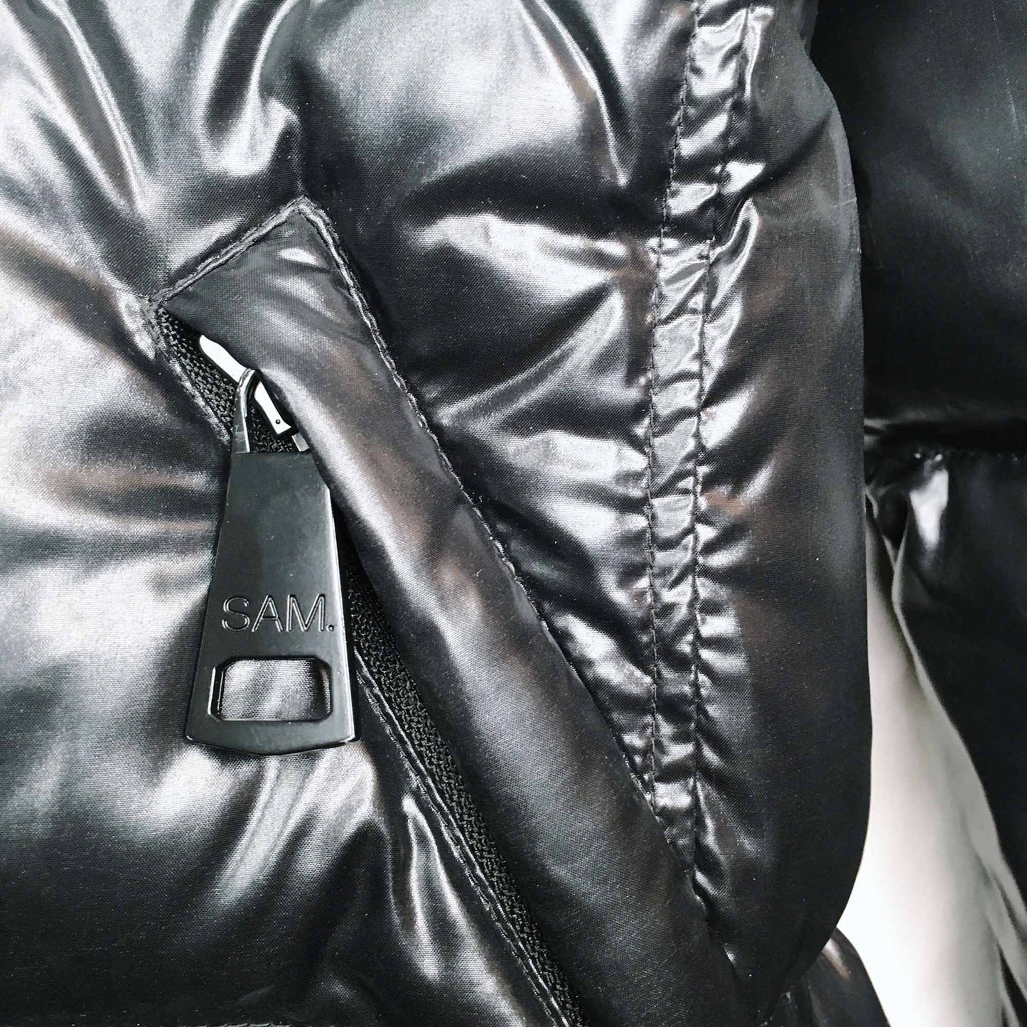 SAM. black freestyle down puffer jacket - size Small