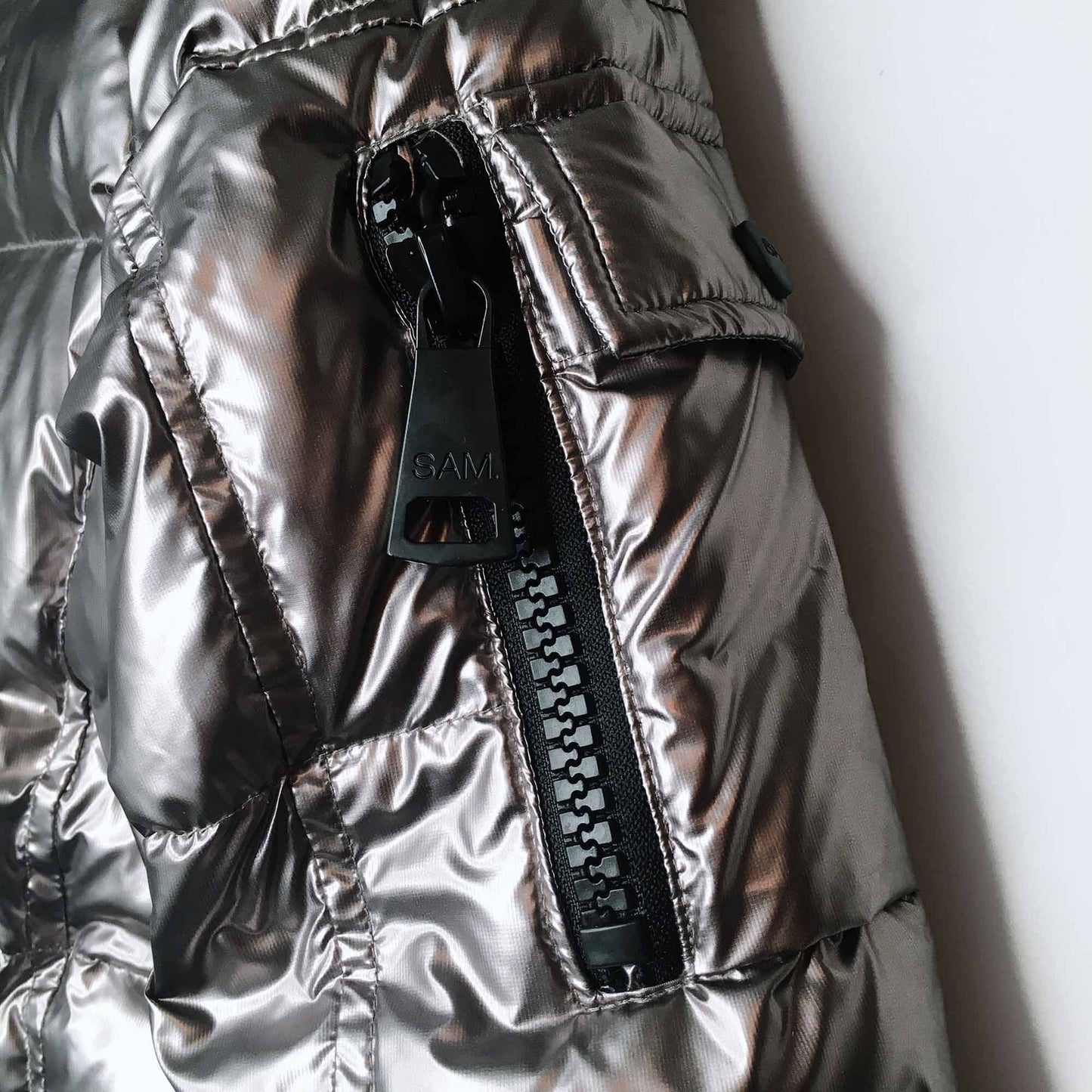 SAM. gunmetal freestyle down puffer jacket - size xs