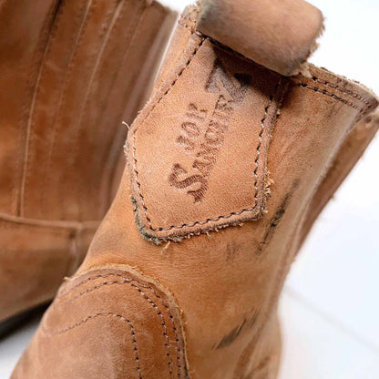 vintage joe sanchez leather ankle festival western cowboy boots - size 39