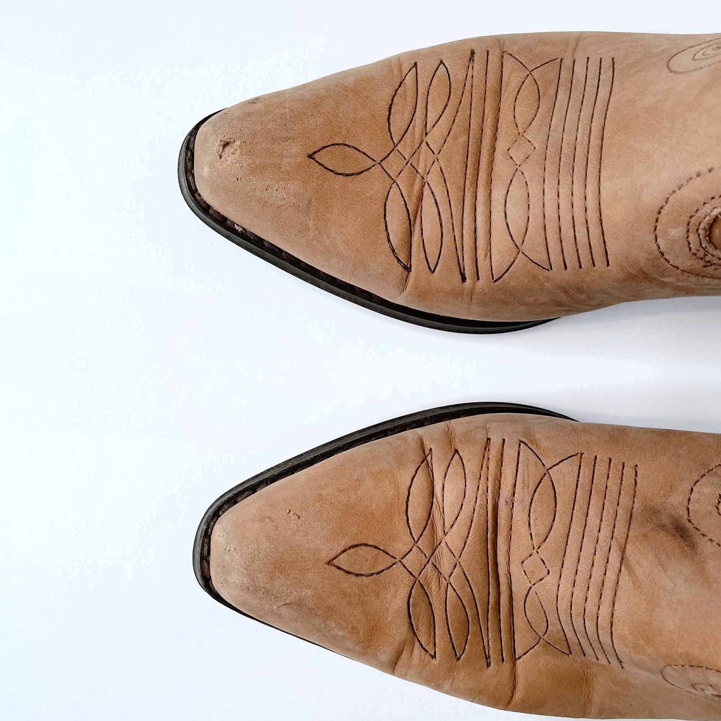 vintage joe sanchez leather ankle festival western cowboy boots - size 39