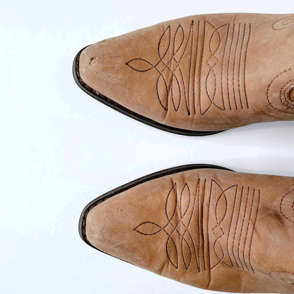 vintage joe sanchez leather ankle festival western cowboy boots - size 39