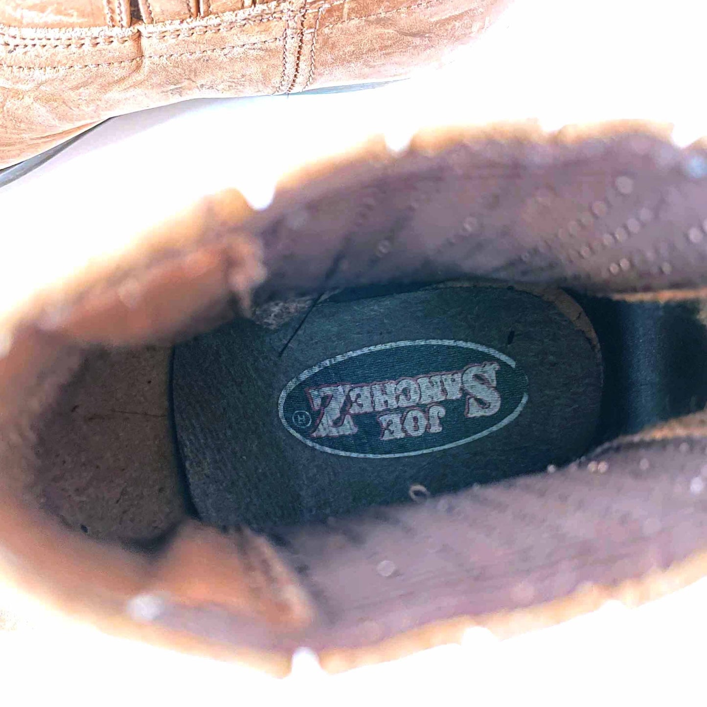 vintage joe sanchez leather ankle festival western cowboy boots - size 39