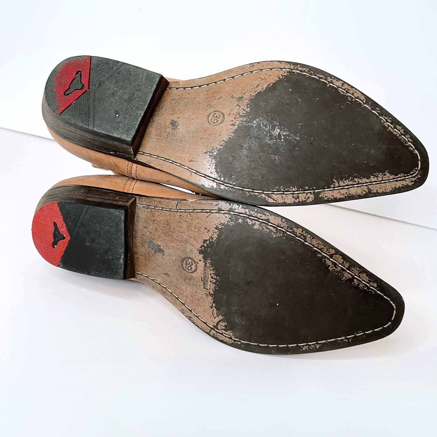 vintage joe sanchez leather ankle festival western cowboy boots - size 39