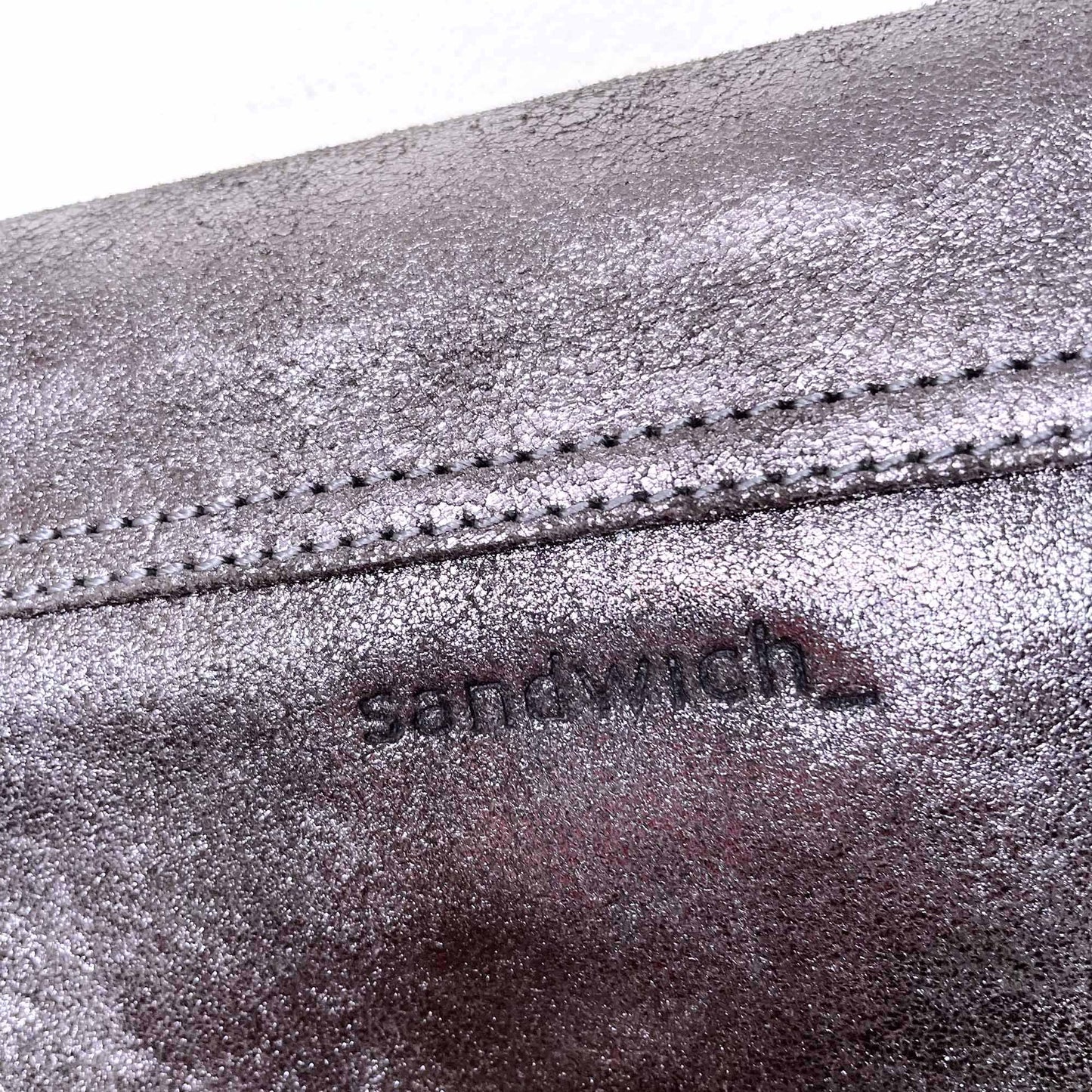 sandwich metallic leather crossbody