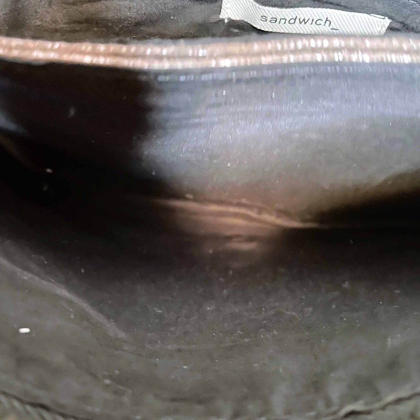 sandwich metallic leather crossbody