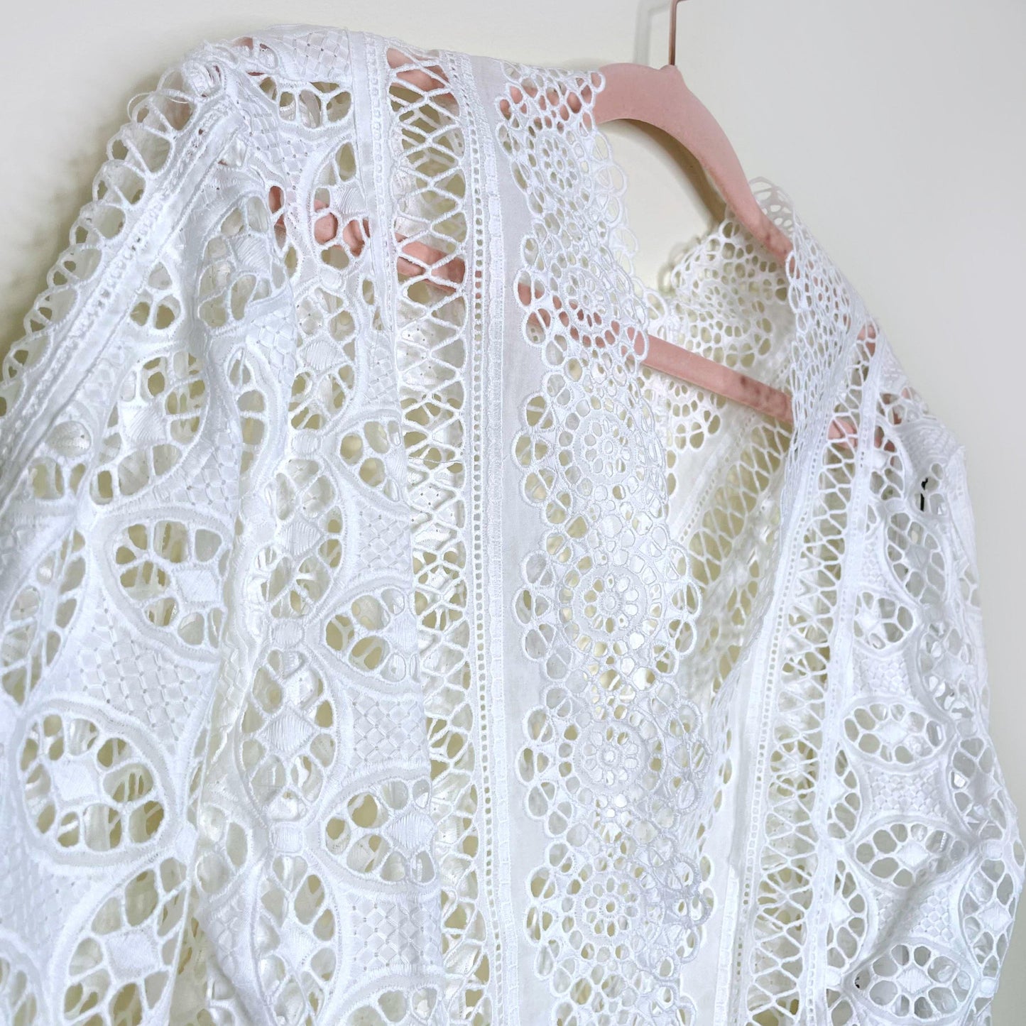 nwt sandro crochet lace single button wrap blouse - size 3 (large