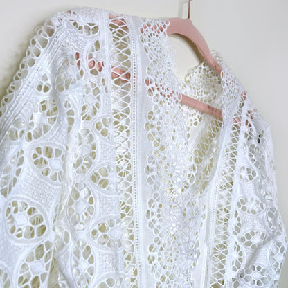 nwt sandro crochet lace single button wrap blouse - size 3 (large