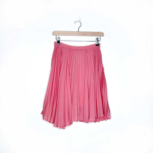 sandro paris pink satin pleated short skirt - size 1