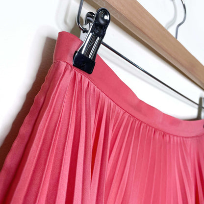 sandro paris pink satin pleated short skirt - size 1