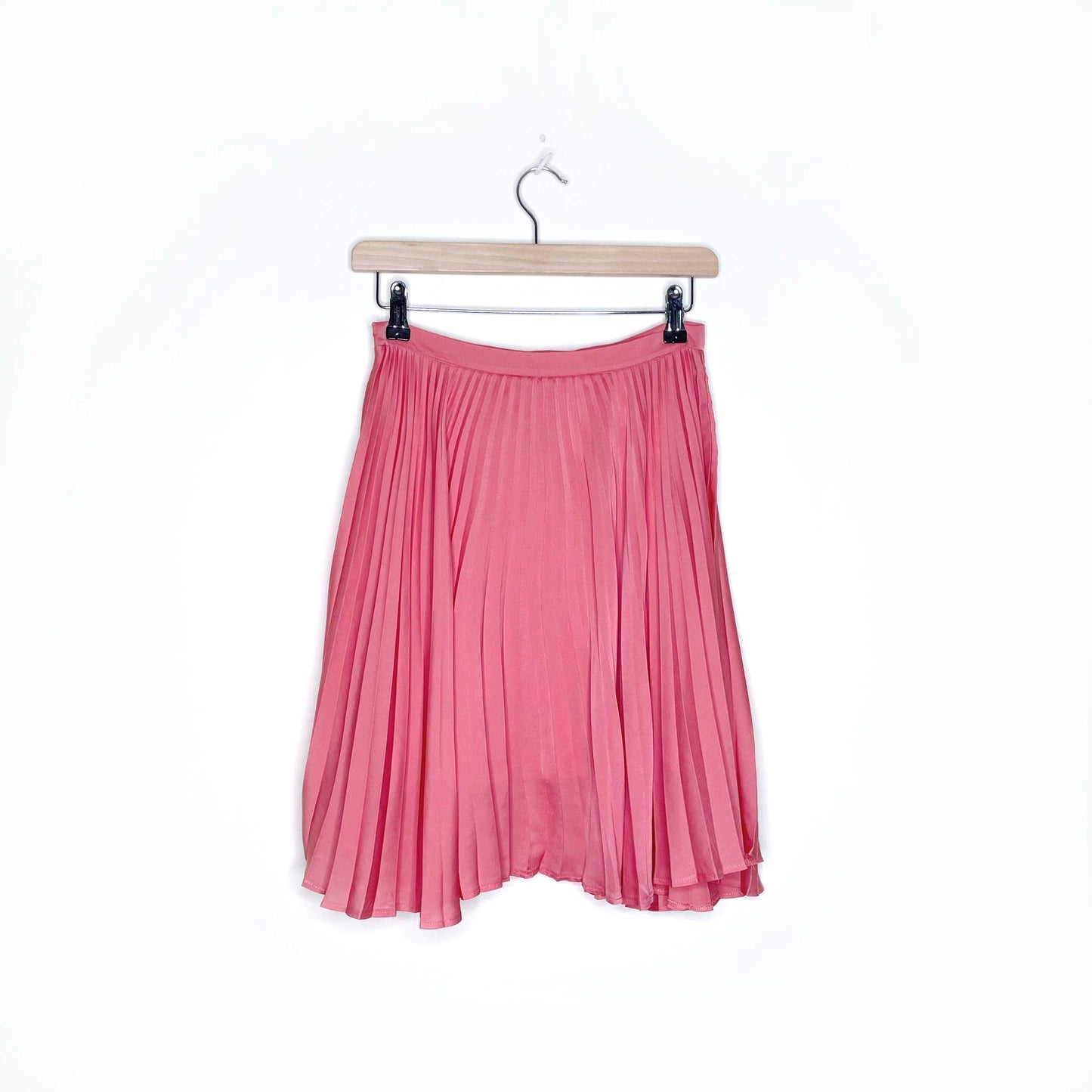 sandro paris pink satin pleated short skirt - size 1