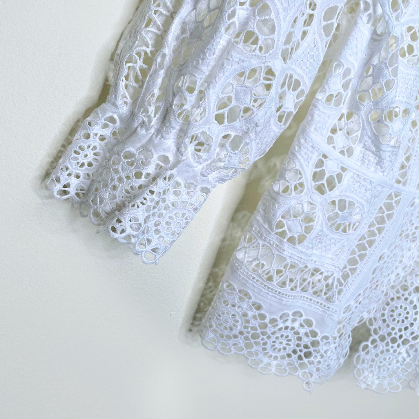 nwt sandro crochet lace single button wrap blouse - size 3 (large