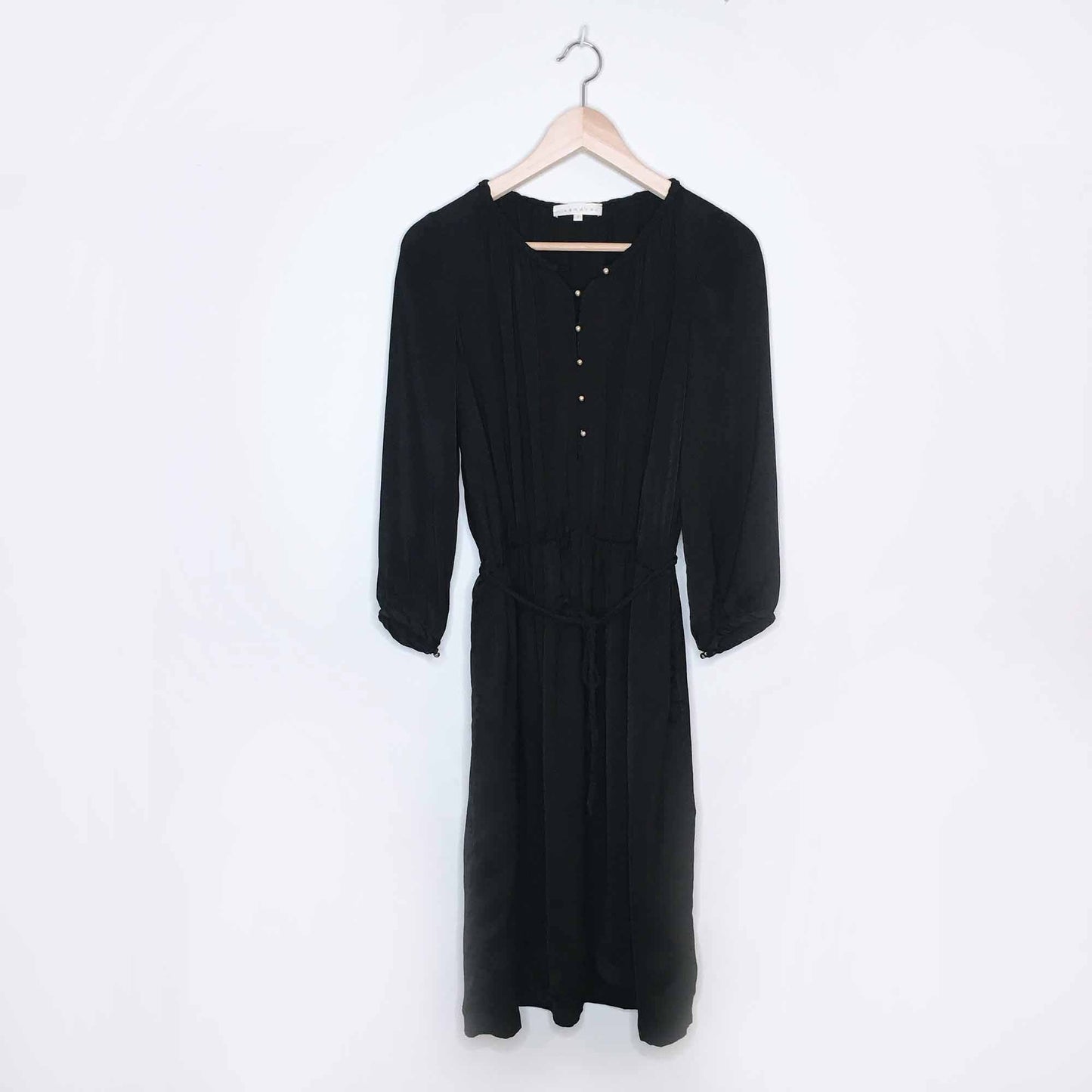 Sandro Paris silk painters dress with braided trim - size 2