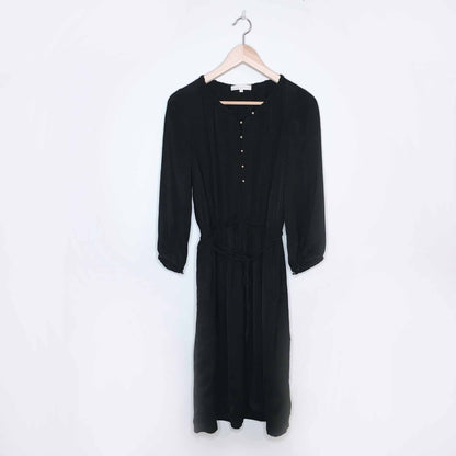 Sandro Paris silk painters dress with braided trim - size 2