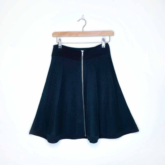 sandro paris high rise zip front knit mini skirt - size 3