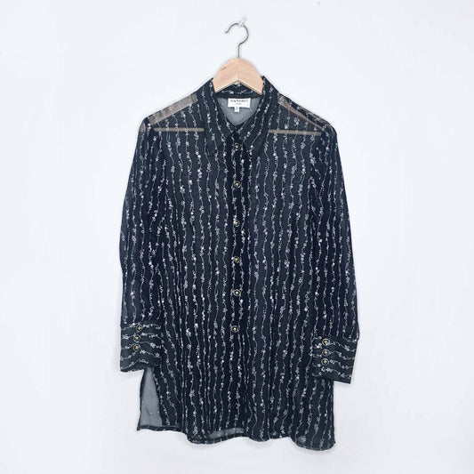 Vintage 70's Sandro Paris button down blouse - size 2