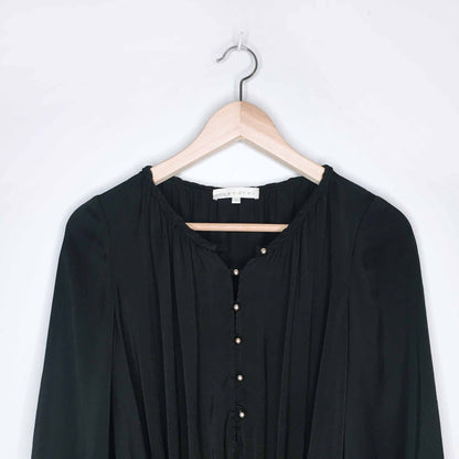 Sandro Paris silk painters dress with braided trim - size 2