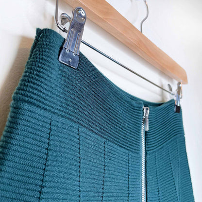 sandro paris high rise zip front knit mini skirt - size 3