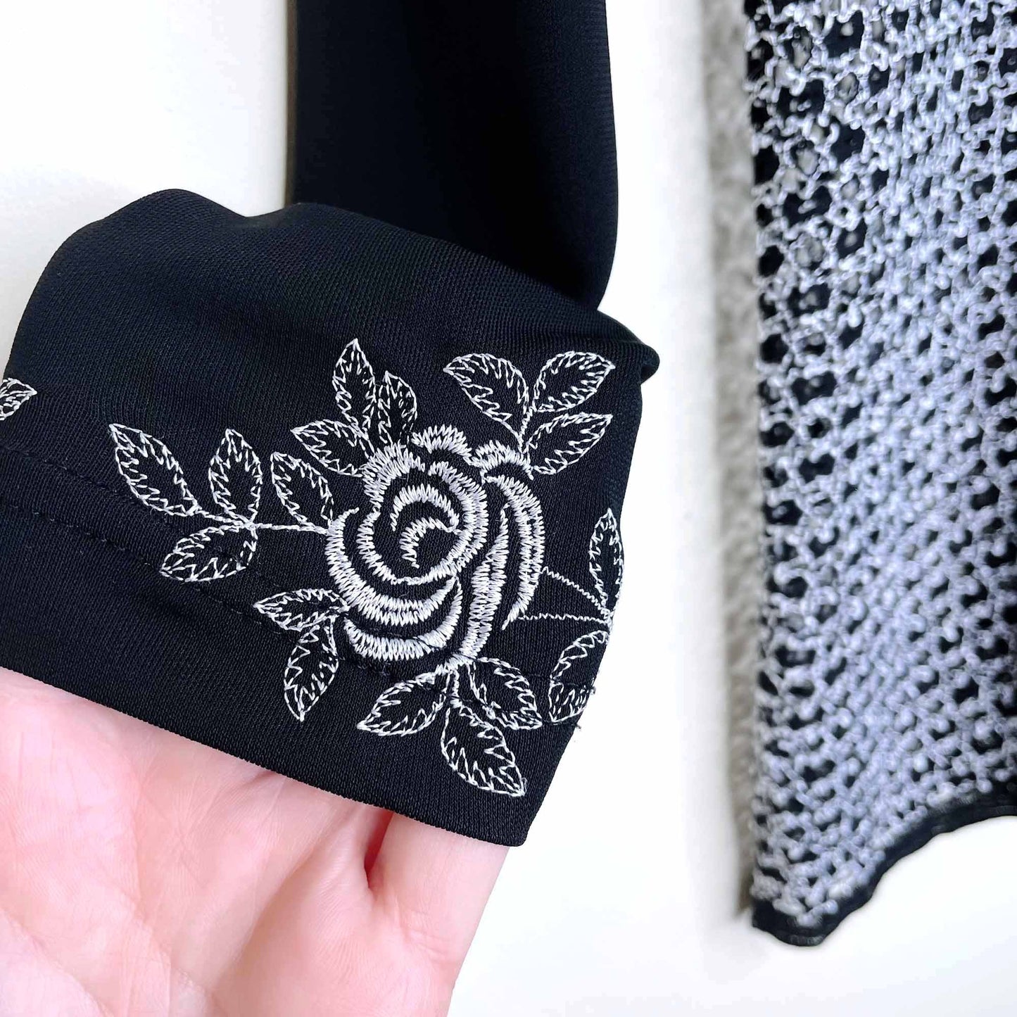 vintage 00's sandro crochet mesh button down shirt - size xs