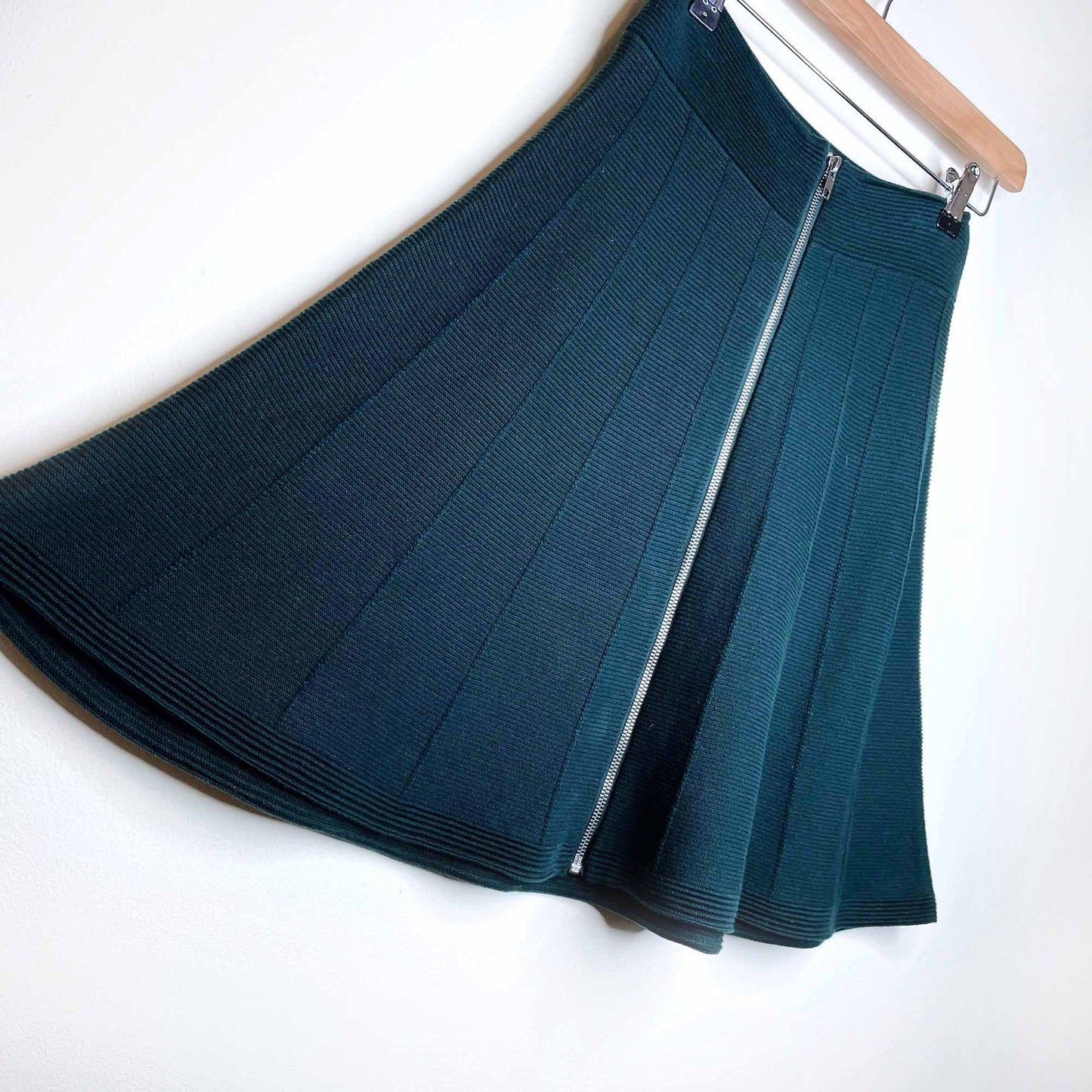 sandro paris high rise zip front knit mini skirt - size 3