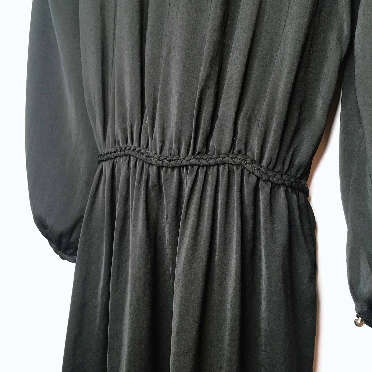 Sandro Paris silk painters dress with braided trim - size 2