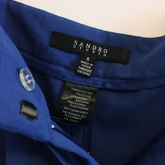 Sandro Studio Wide Leg Trousers with Belt - Size 6