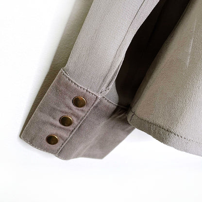 sass and bide silk chiffon twill combo utility button down shirt - size 44