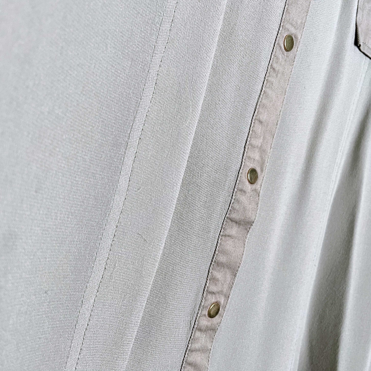 sass and bide silk chiffon twill combo utility button down shirt - size 44