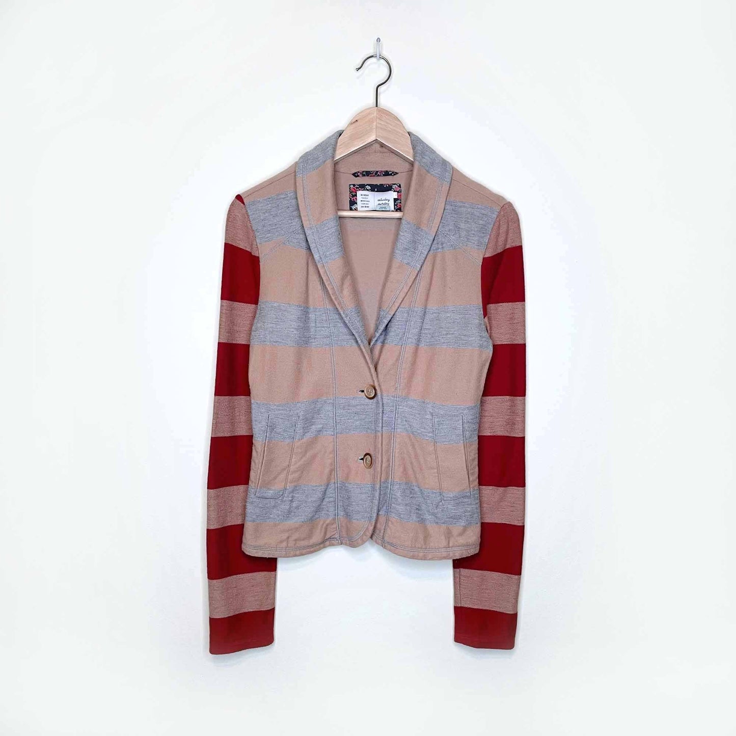 saturday sunday striped jersey blazer - size small