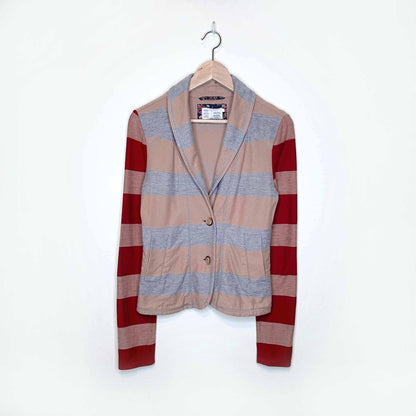 saturday sunday striped jersey blazer - size small