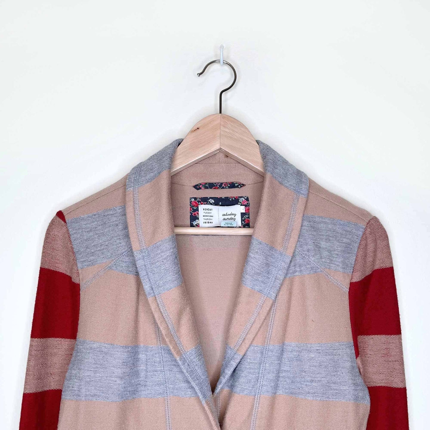 saturday sunday striped jersey blazer - size small