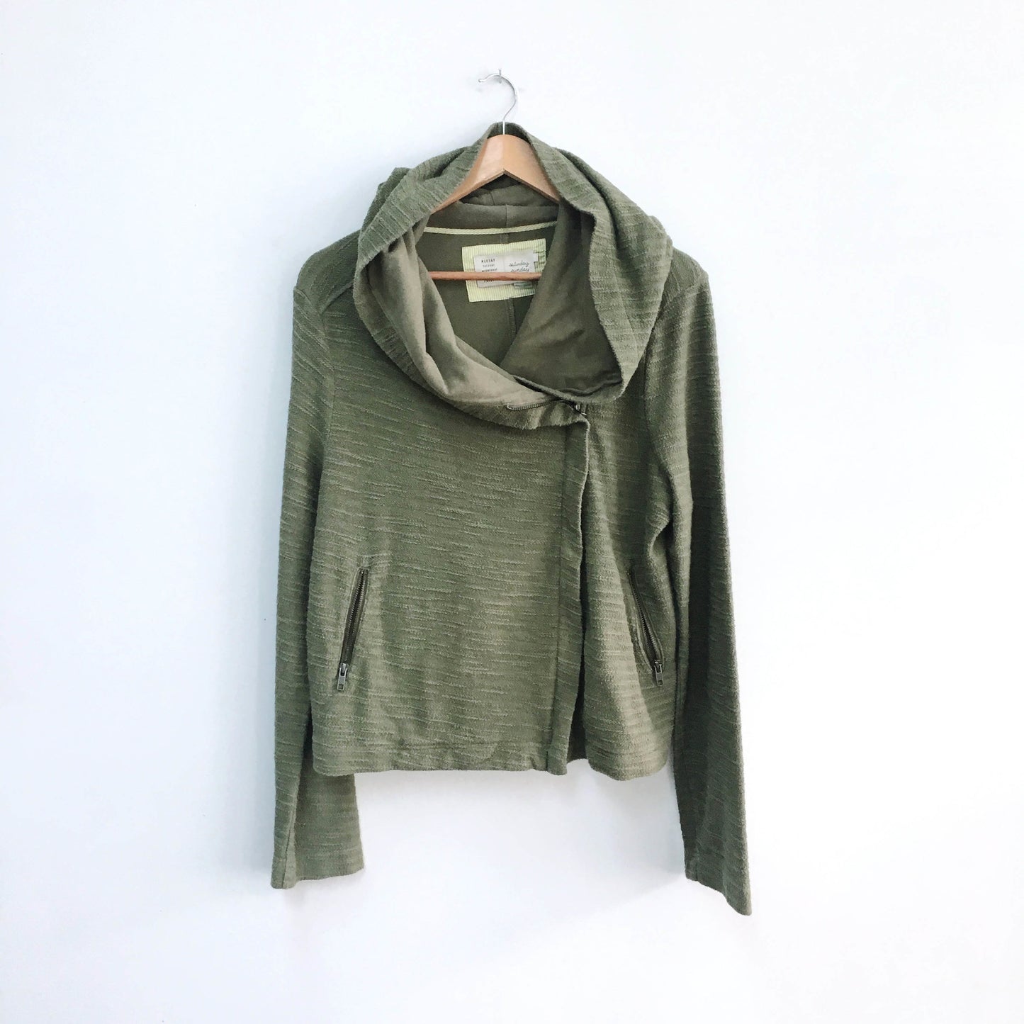 Saturday Sunday Hooded Zip Moto Jacket - size Large