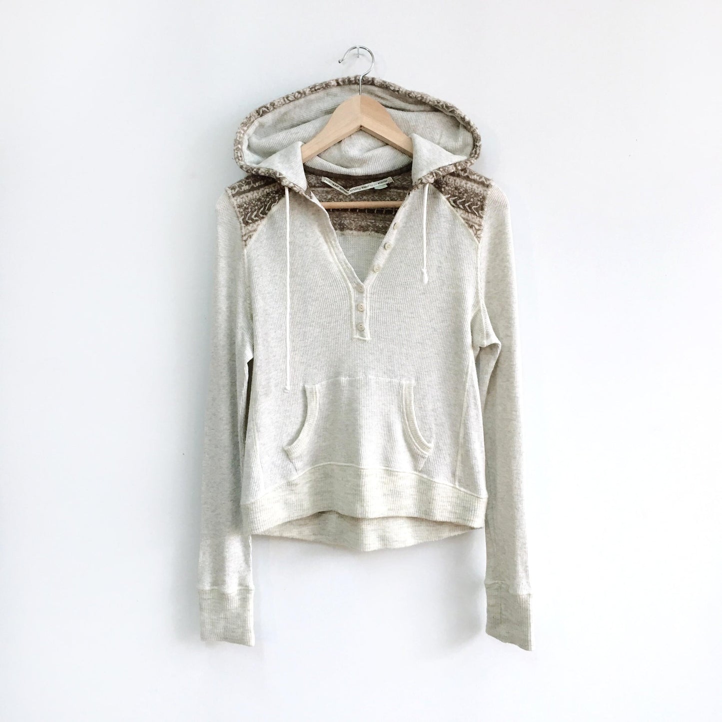 Saturday Sunday Fair Isle Thermal Hoodie - size Medium