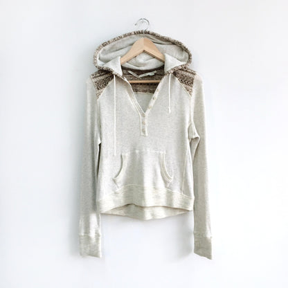 Saturday Sunday Fair Isle Thermal Hoodie - size Medium