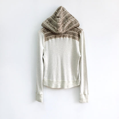 Saturday Sunday Fair Isle Thermal Hoodie - size Medium