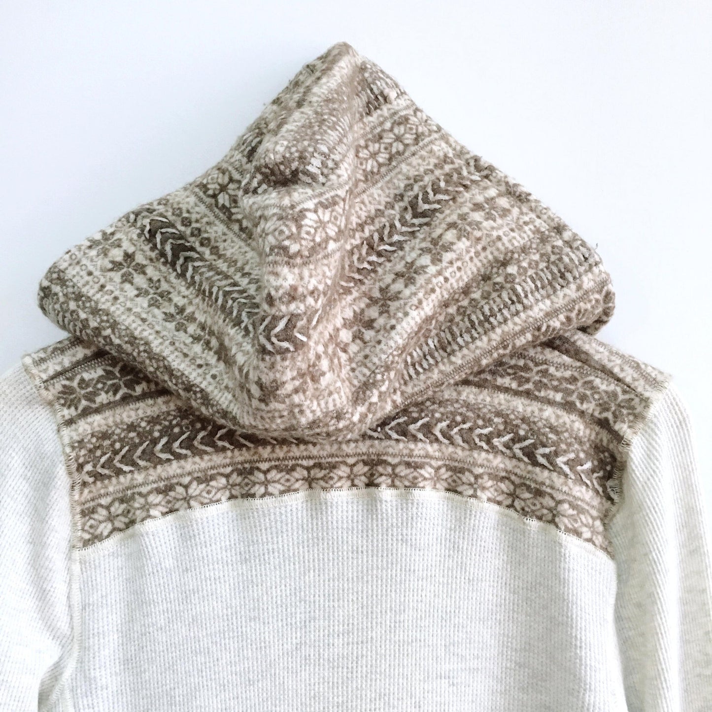 Saturday Sunday Fair Isle Thermal Hoodie - size Medium