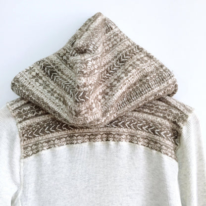 Saturday Sunday Fair Isle Thermal Hoodie - size Medium