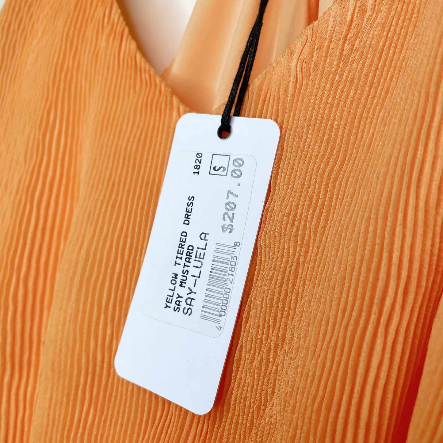 NWT Saylor Say-Luela tiered mini dress in mustard - size Small