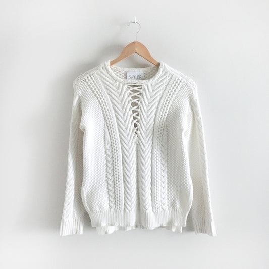 saylor adeline sweater in shell - size xs