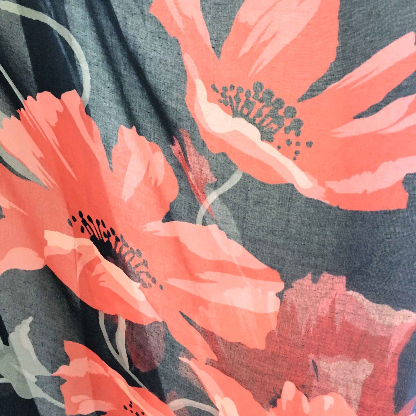 Large lightweight poppy scarf with tassels - 48" x 74"