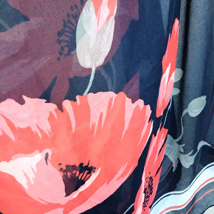 Large lightweight poppy scarf with tassels - 48" x 74"