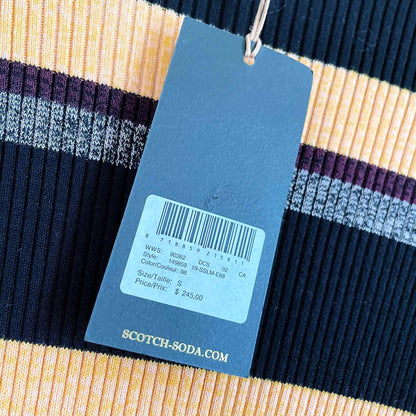 nwt scotch & soda rib long sleeve ruffle shoulder dress - size Small