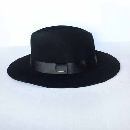Scotch & Soda unisex black wool felt boston fedora hat - OS