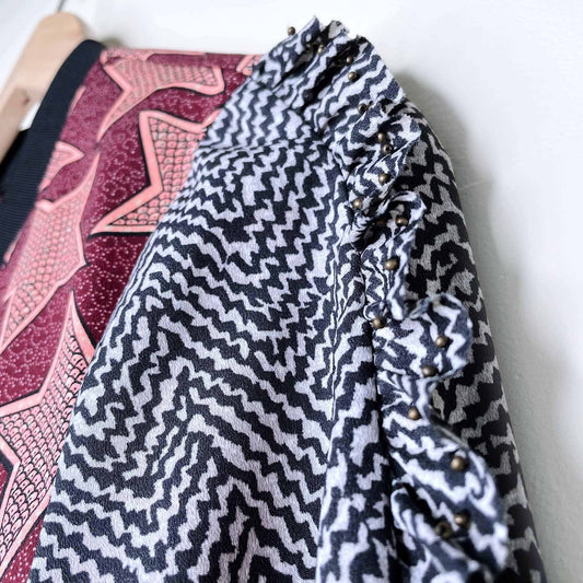 maison scotch star contrast bomber jacket - size xs